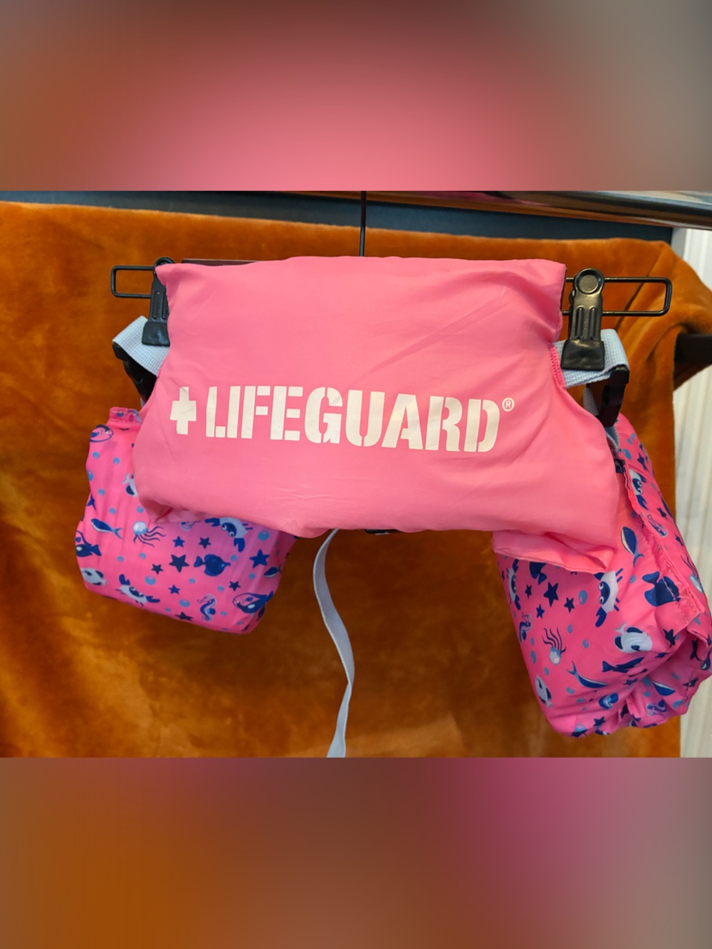 Lifeguard Kids Pink Swim Floatation Vest with Arm Bands 33-35 pounds
